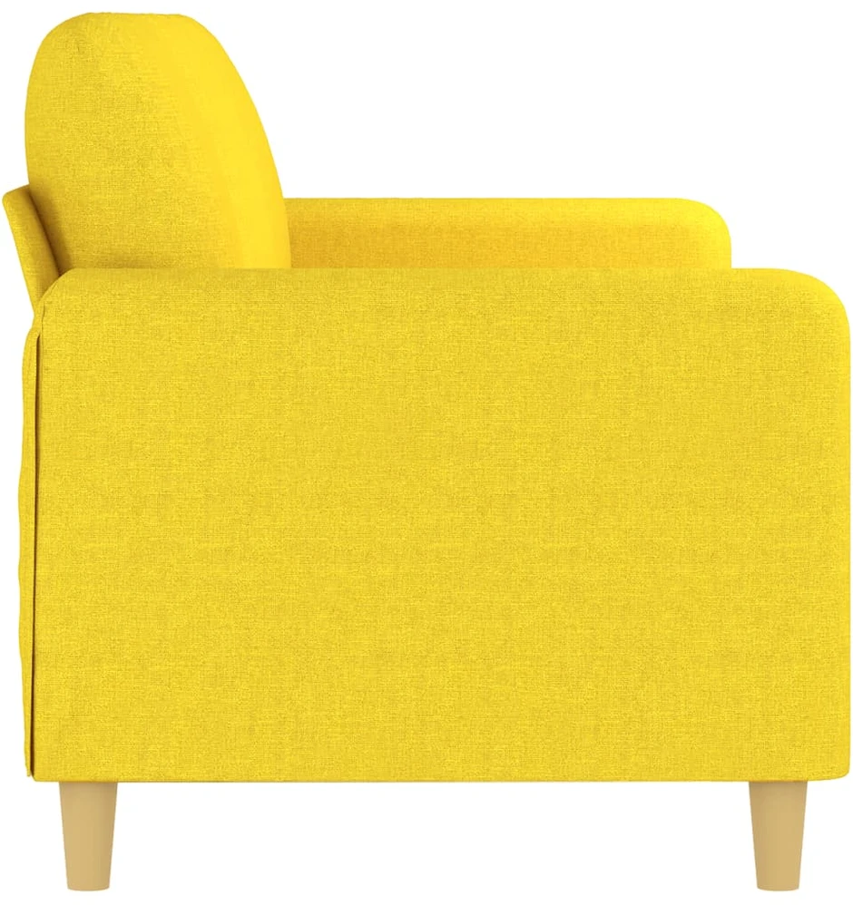 Trivietė sofa, šviesiai geltonos spalvos, 180cm, audinys
