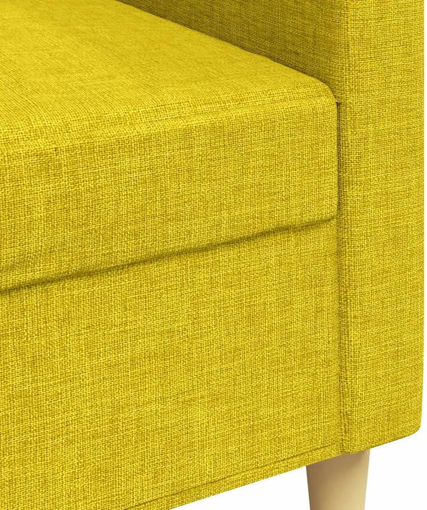 Trivietė sofa, šviesiai geltonos spalvos, 180cm, audinys