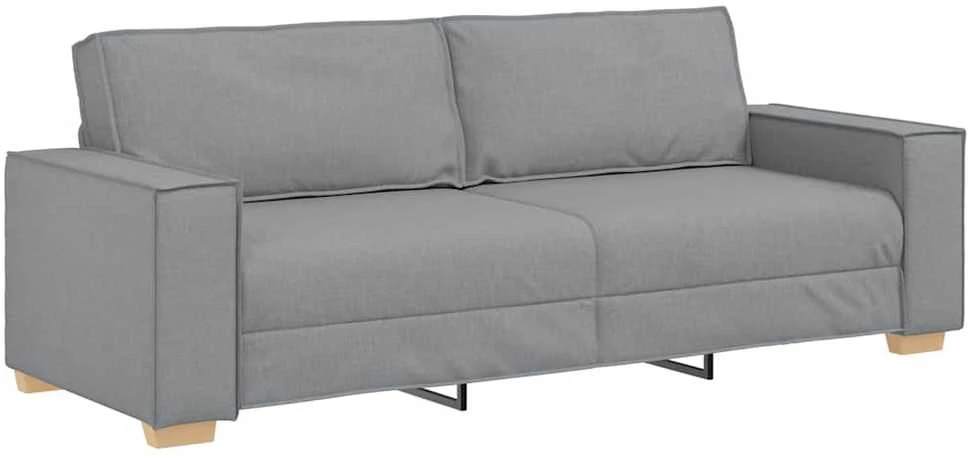 Trivietė sofa, šviesiai pilka, 220x78x84 cm, audinys