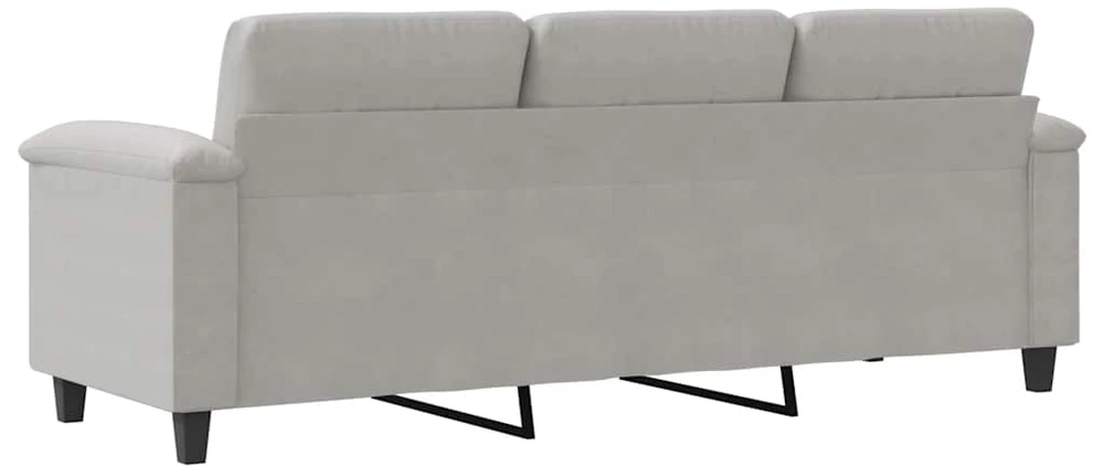 Trivietė sofa, šviesiai pilka, 180cm, mikropluošto audinys