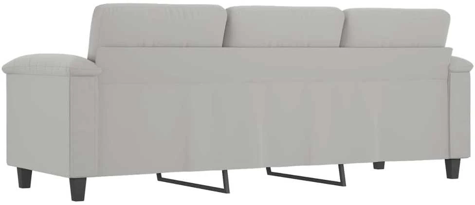 Trivietė sofa, šviesiai pilka, 180cm, mikropluošto audinys