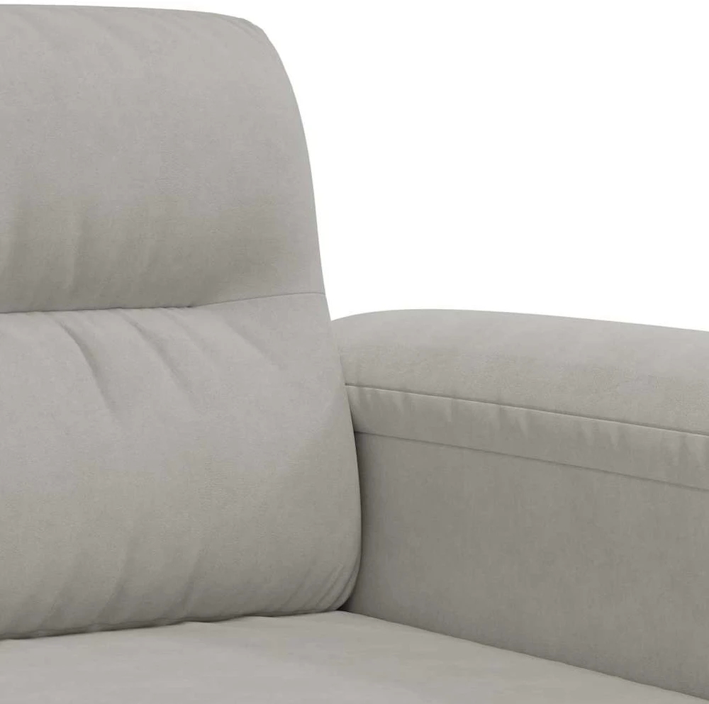 Trivietė sofa, šviesiai pilka, 180cm, mikropluošto audinys