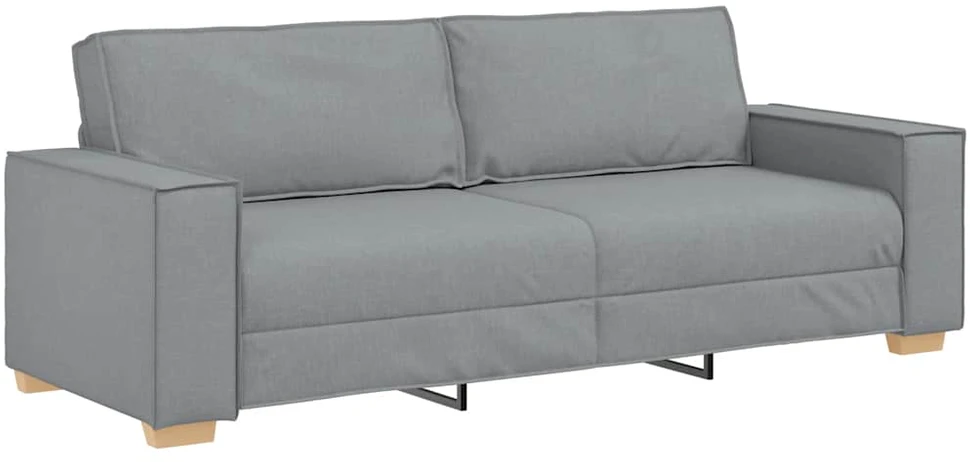 Trivietė sofa, šviesiai pilka, 220x78x84 cm, audinys