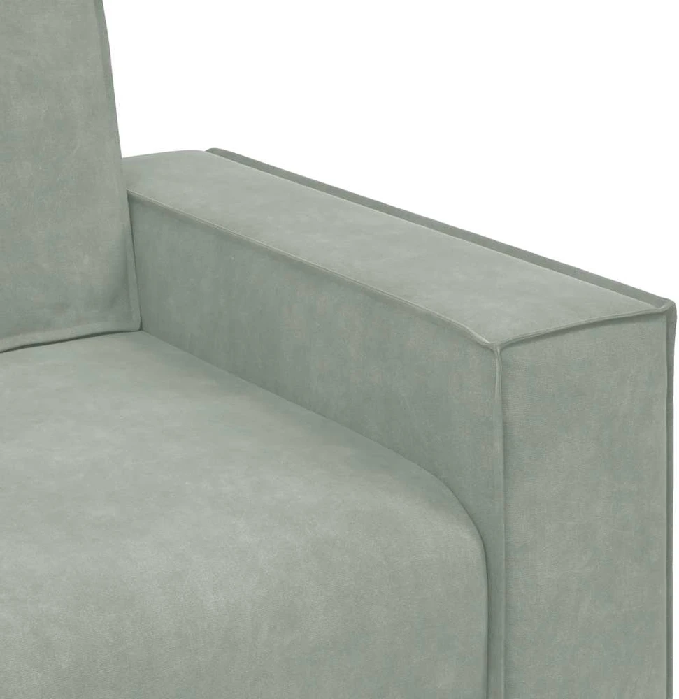 Trivietė sofa, šviesiai pilka, 220x78x84 cm, aksomas