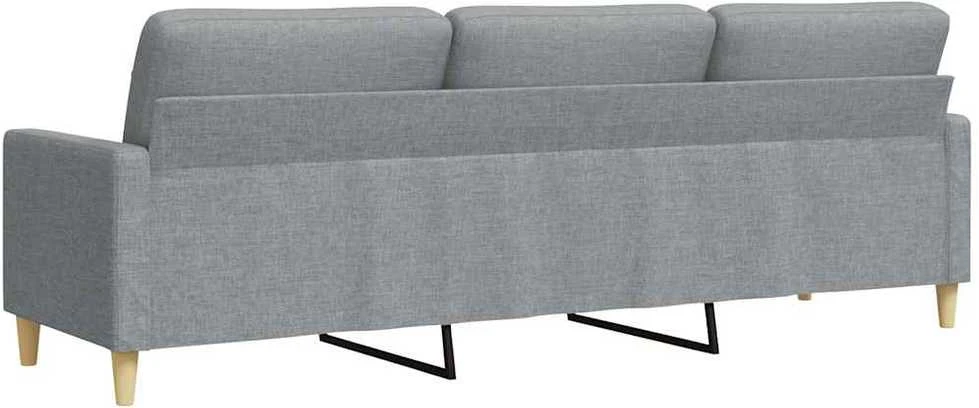 Trivietė sofa, šviesiai pilkos spalvos, 210cm, audinys