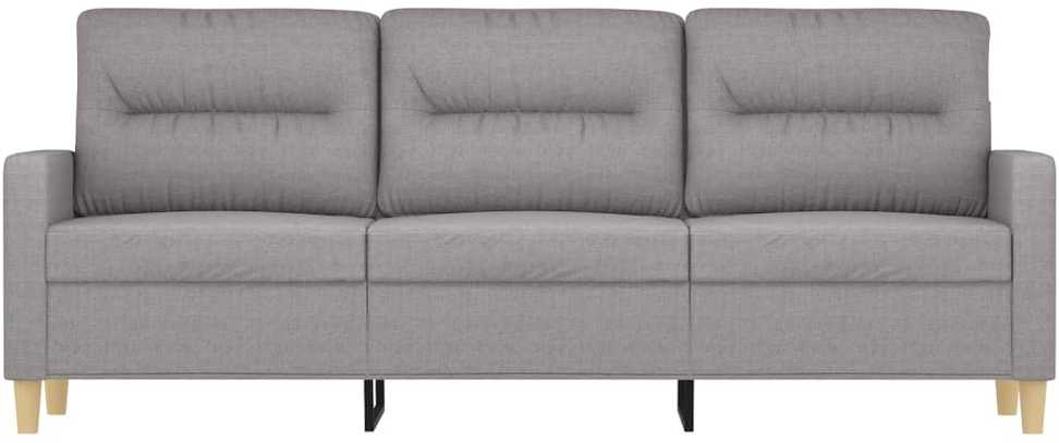Trivietė sofa, šviesiai pilkos spalvos, 180cm, audinys