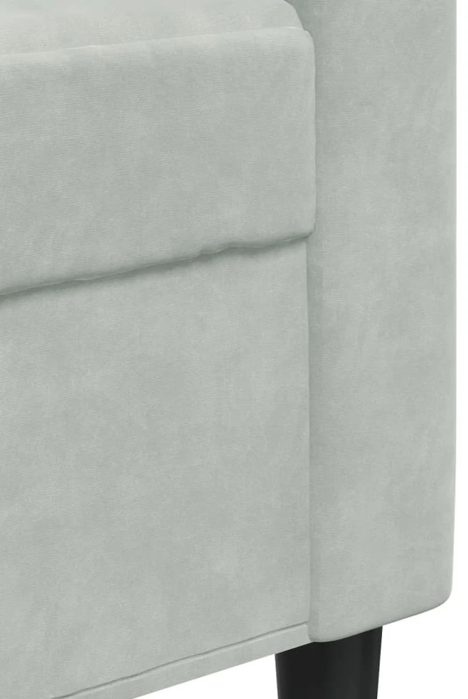 Trivietė sofa, šviesiai pilkos spalvos, 180cm, aksomas