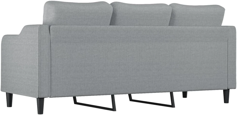 Trivietė sofa, šviesiai pilkos spalvos, 180cm, audinys