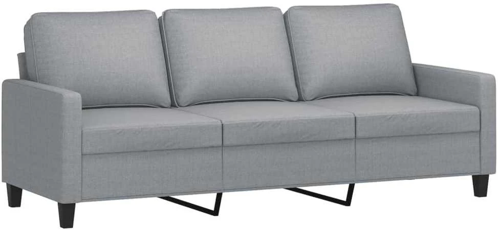 Trivietė sofa, šviesiai pilkos spalvos, 180cm, audinys