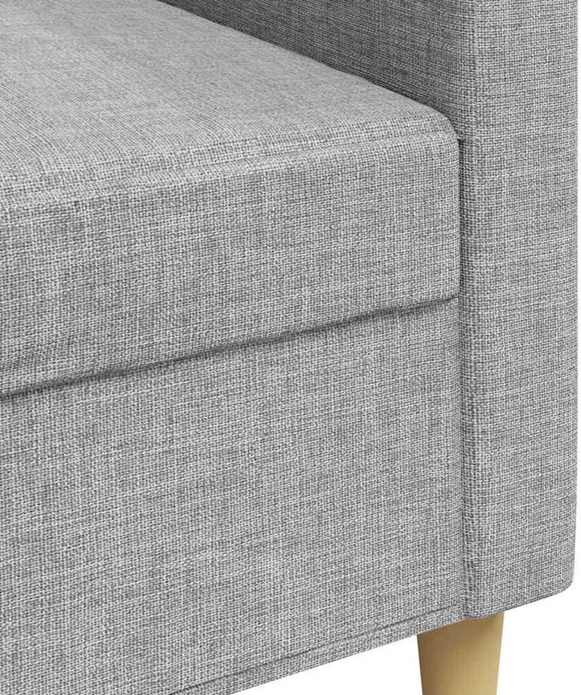 Trivietė sofa, šviesiai pilkos spalvos, 210cm, audinys