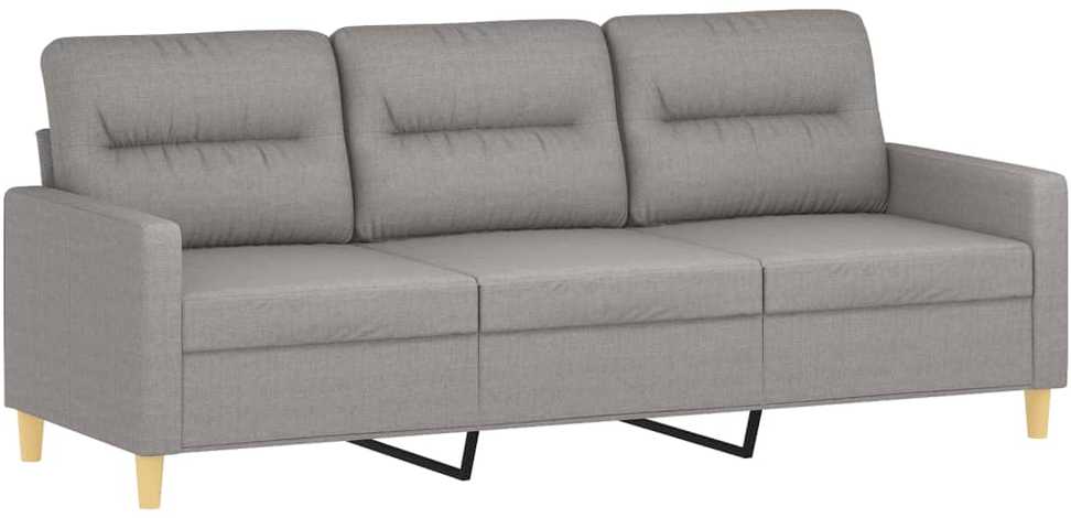 Trivietė sofa, šviesiai pilkos spalvos, 180cm, audinys