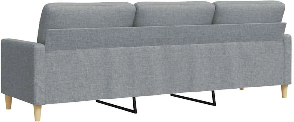Trivietė sofa, šviesiai pilkos spalvos, 210cm, audinys