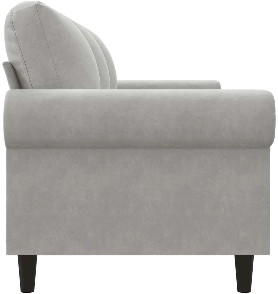 Trivietė sofa, šviesiai pilkos spalvos, 180cm, aksomas