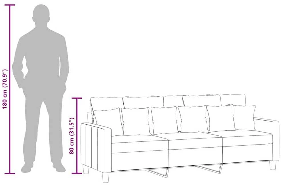 Trivietė sofa, šviesiai pilkos spalvos, 180cm, audinys