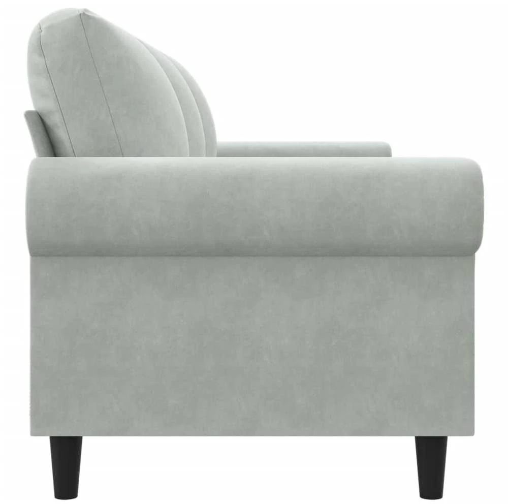 Trivietė sofa, šviesiai pilkos spalvos, 180cm, aksomas