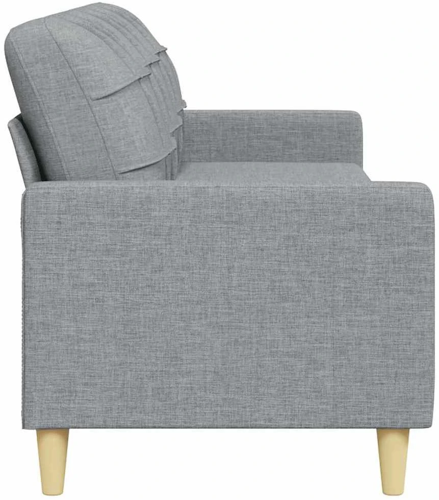 Trivietė sofa, šviesiai pilkos spalvos, 210cm, audinys