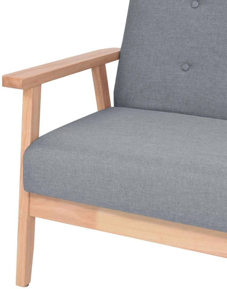 Trivietė sofa, šviesiai pilkos spalvos, audinys