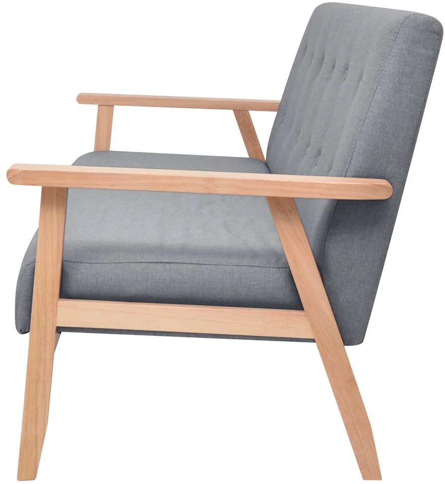 Trivietė sofa, šviesiai pilkos spalvos, audinys
