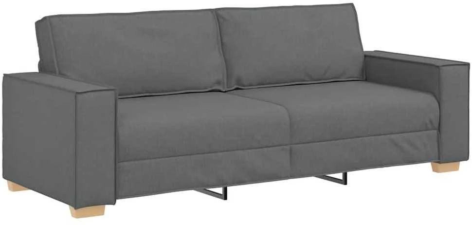 Trivietė sofa, tamsiai pilka, 220x78x84 cm, audinys