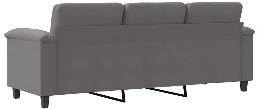 Trivietė sofa, tamsiai pilka, 180cm, mikropluošto audinys