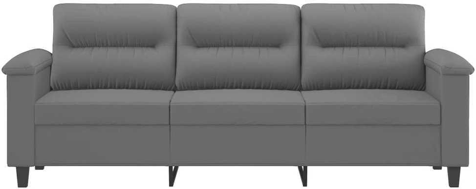 Trivietė sofa, tamsiai pilka, 180cm, mikropluošto audinys