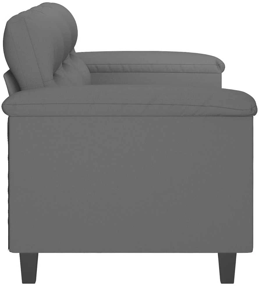 Trivietė sofa, tamsiai pilka, 180cm, mikropluošto audinys