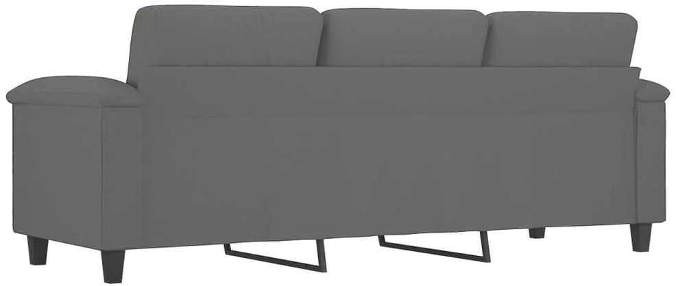 Trivietė sofa, tamsiai pilka, 180cm, mikropluošto audinys