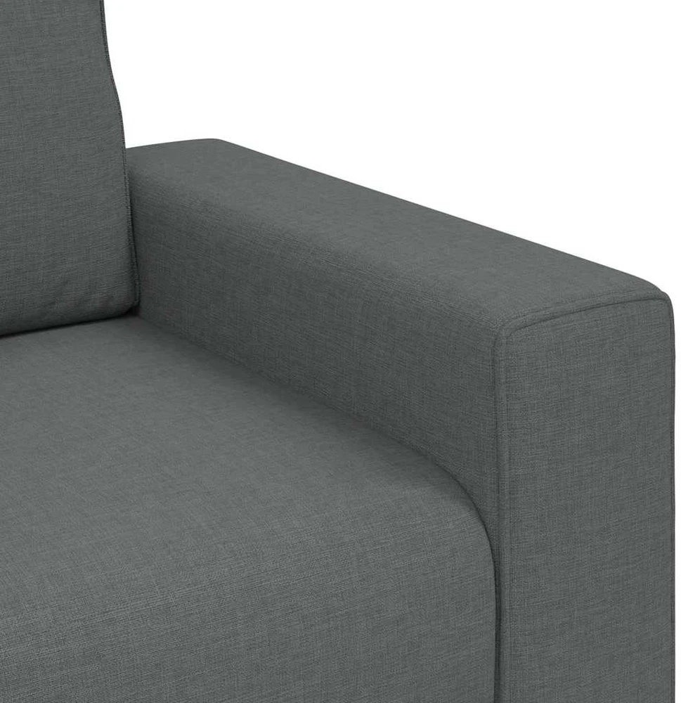 Trivietė sofa, tamsiai pilka, 220x77x82 cm, audinys