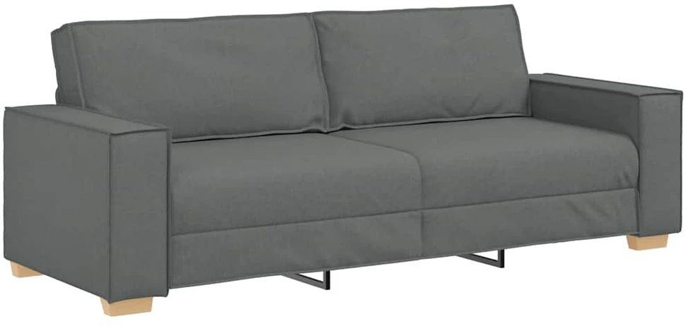 Trivietė sofa, tamsiai pilka, 220x78x84 cm, audinys