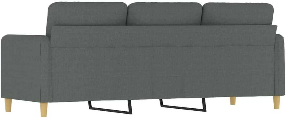 Trivietė sofa, tamsiai pilkos spalvos, 180cm, audinys