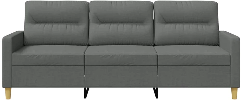 Trivietė sofa, tamsiai pilkos spalvos, 180cm, audinys