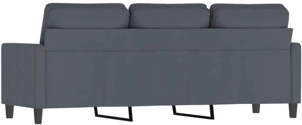 Trivietė sofa, tamsiai pilkos spalvos, 180cm, aksomas