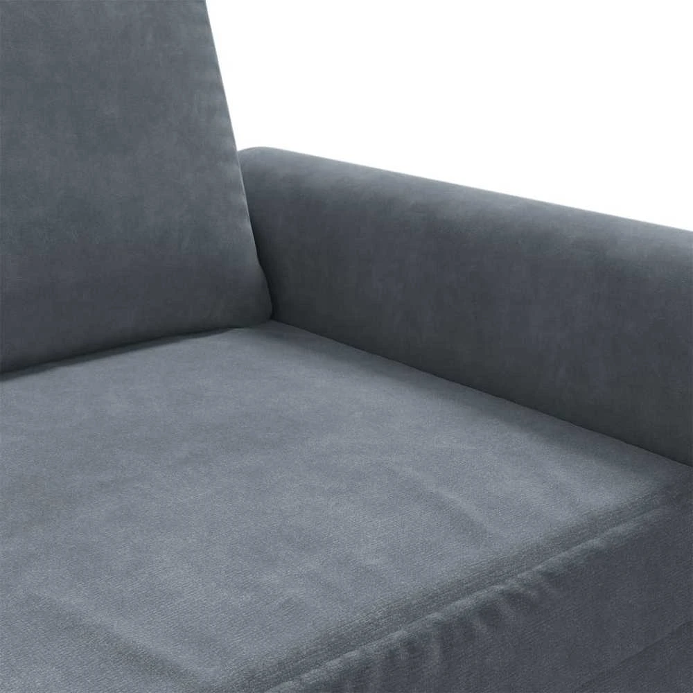 Trivietė sofa, tamsiai pilkos spalvos, 180cm, aksomas