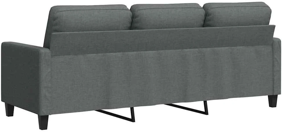 Trivietė sofa, tamsiai pilkos spalvos, 180cm, audinys