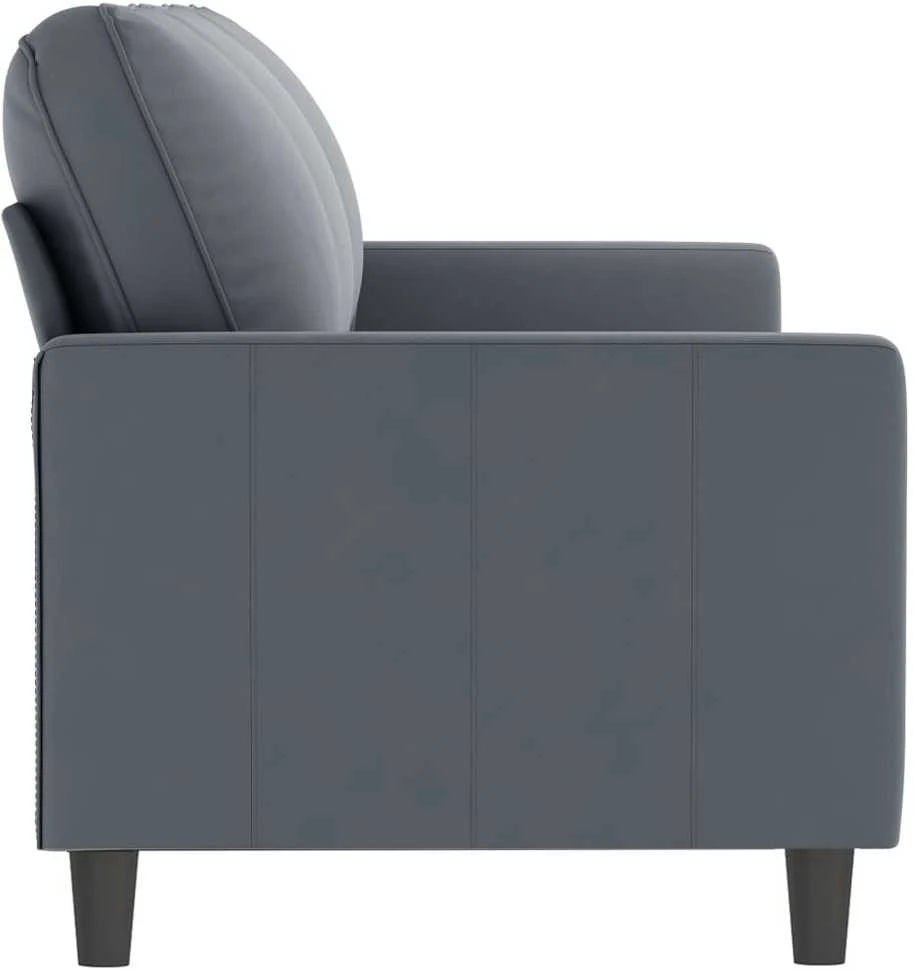 Trivietė sofa, tamsiai pilkos spalvos, 180cm, aksomas