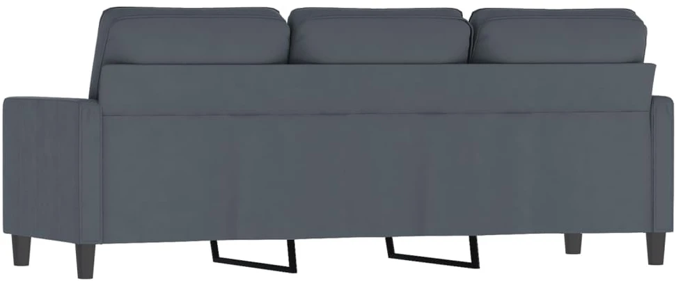 Trivietė sofa, tamsiai pilkos spalvos, 180cm, aksomas
