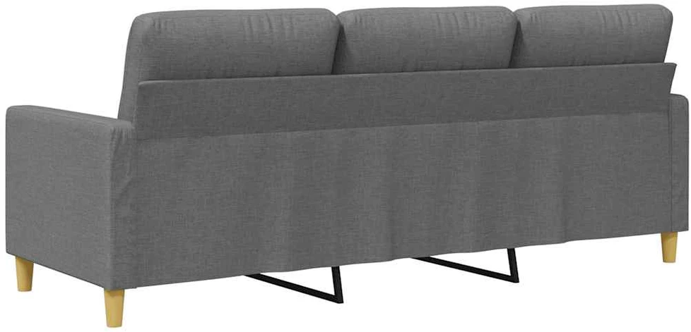 Trivietė sofa, tamsiai pilkos spalvos, 180cm, audinys