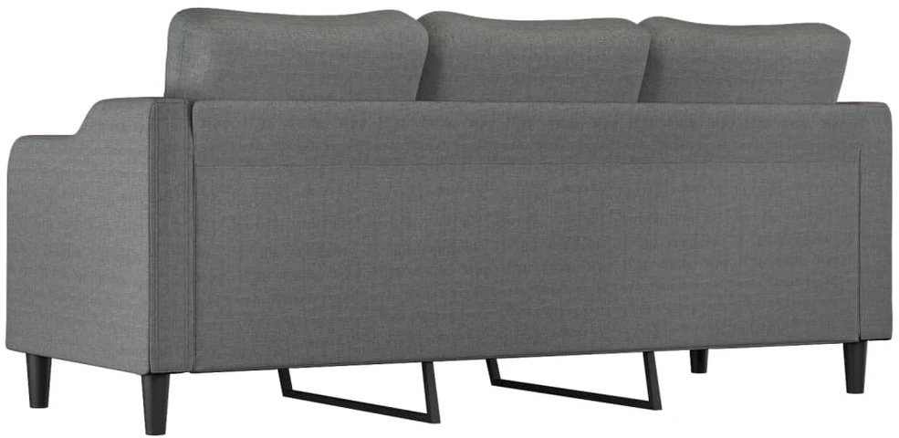 Trivietė sofa, tamsiai pilkos spalvos, 180cm, audinys