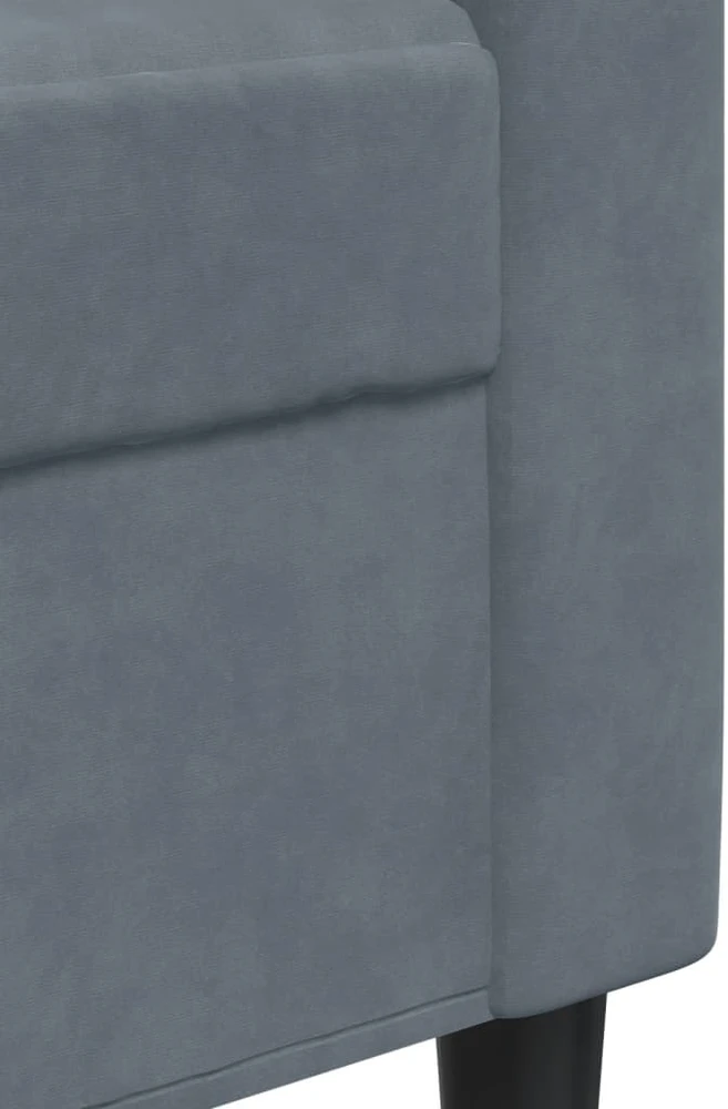 Trivietė sofa, tamsiai pilkos spalvos, 180cm, aksomas