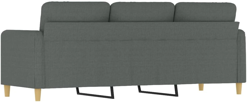 Trivietė sofa, tamsiai pilkos spalvos, 180cm, audinys