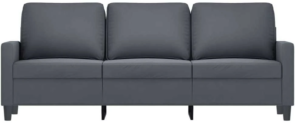 Trivietė sofa, tamsiai pilkos spalvos, 180cm, aksomas