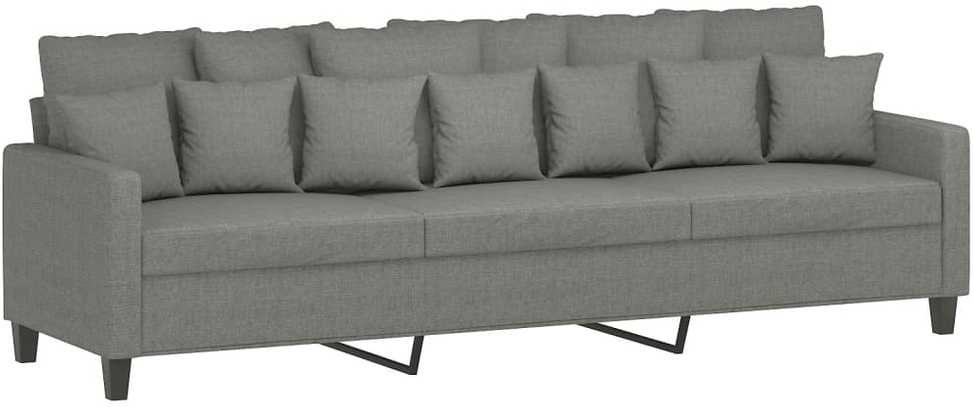 Trivietė sofa, tamsiai pilkos spalvos, 210cm, audinys