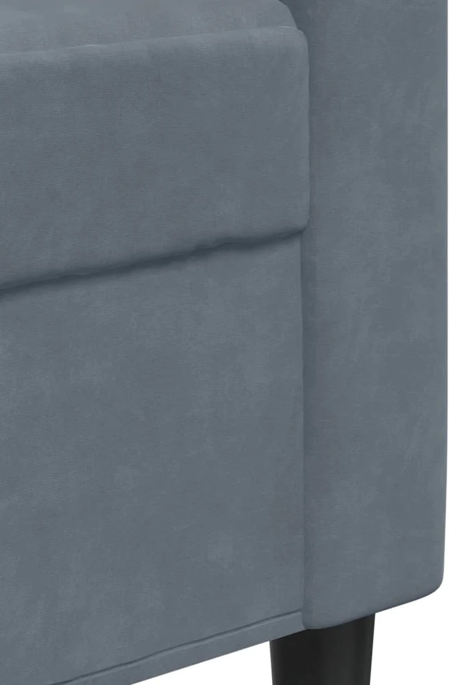 Trivietė sofa, tamsiai pilkos spalvos, 210cm, aksomas