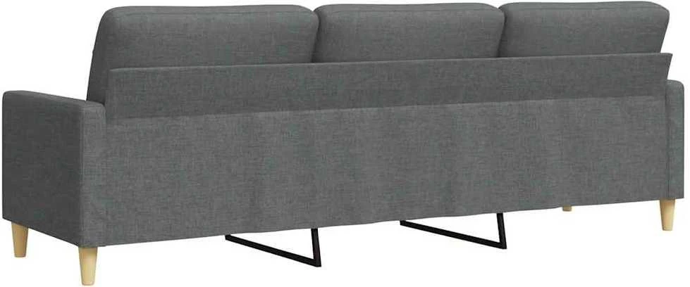 Trivietė sofa, tamsiai pilkos spalvos, 210cm, audinys