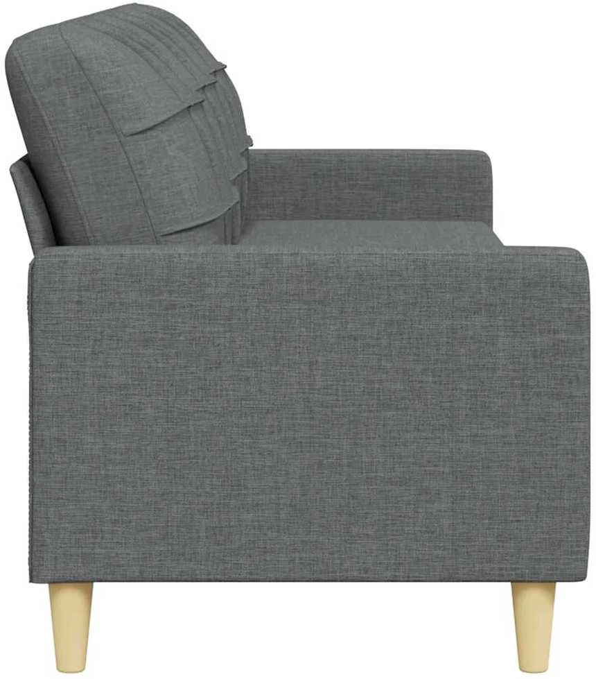 Trivietė sofa, tamsiai pilkos spalvos, 210cm, audinys