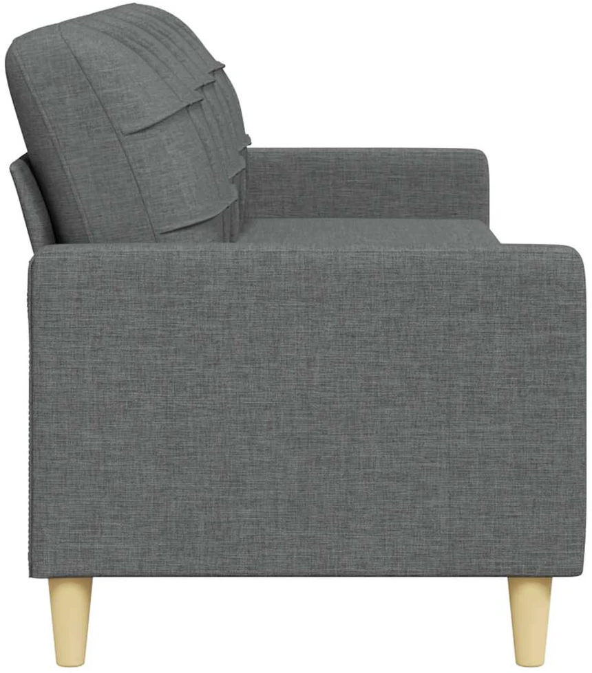 Trivietė sofa, tamsiai pilkos spalvos, 210cm, audinys