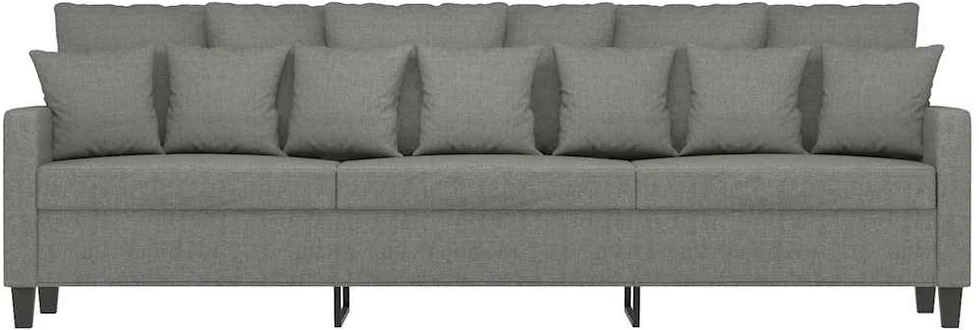 Trivietė sofa, tamsiai pilkos spalvos, 210cm, audinys