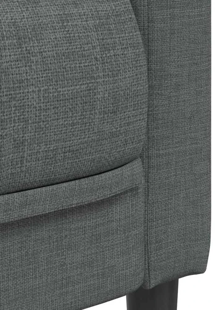 Trivietė sofa, tamsiai pilkos spalvos, audinys