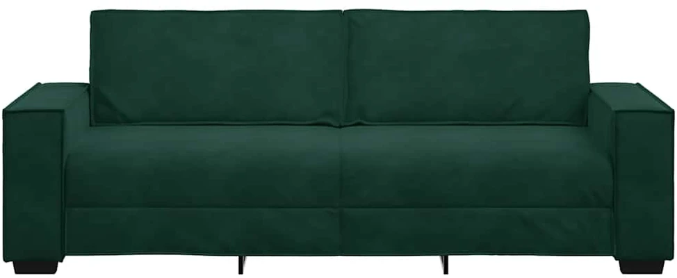 Trivietė sofa, tamsiai žalia, 220x78x84 cm, aksomas