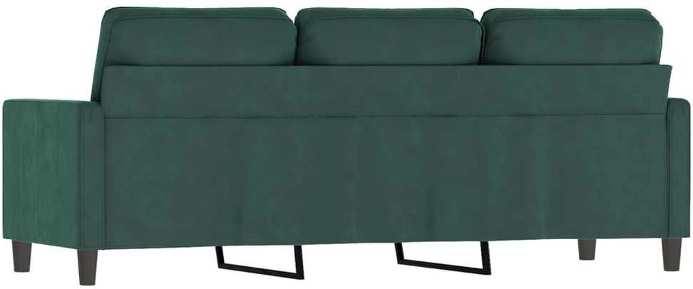 Trivietė sofa, tamsiai žalios spalvos, 180cm, aksomas